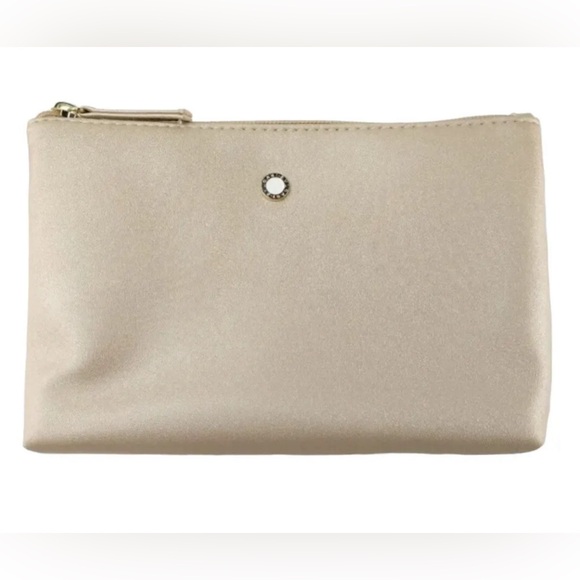 🔥Emirates Airline Business Class Bvlgari Ominia Make Up Bag Travel Case Gold - Picture 13 of 16